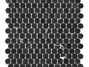 Negro Marquina Marble Penny Round Polished or Honed